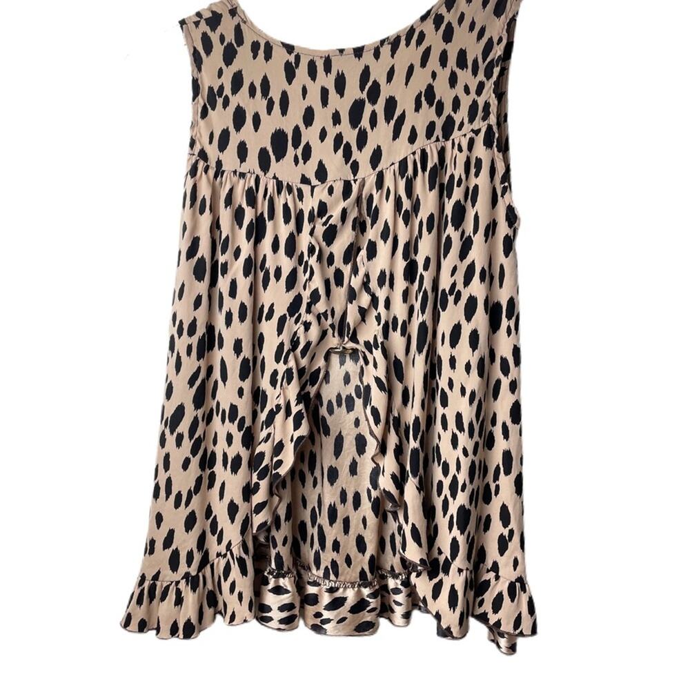 Alisha Levine Open Back Leopard Print Top Sz S - Picture 2 of 8